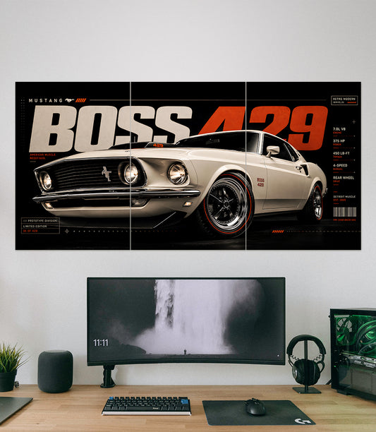 Ford Mustang Boss 429 | Retro Muscle Car | 3 Piece Set