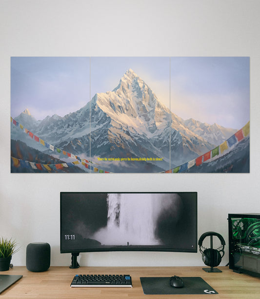 Himalayan Serenity Machhapuchhre | Artistic Painting Effect | 3 Piece Set