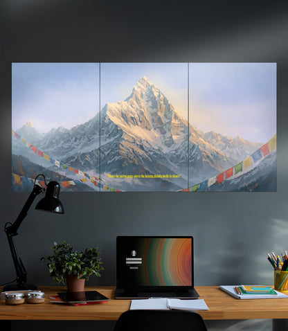 Himalayan Serenity Machhapuchhre | Artistic Painting Effect | 3 Piece Set