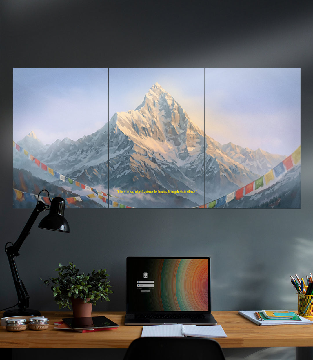 Himalayan Serenity Machhapuchhre | Artistic Painting Effect | 3 Piece Set