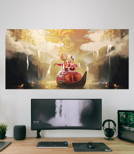 Kerala | Kathakali | Traditional Art Wal | 3 Piece Set