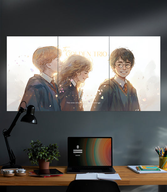 The Golden Trio | Harrypotter Friendship Art | 3 Piece Set