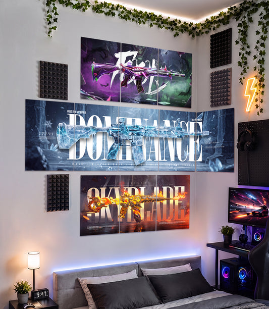 M416 Legendary 3 Weapon Skin | Split Panel Set | Gaming Wall Combo